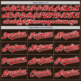 Custom Brown Red-White Authentic Two Tone Baseball Jersey