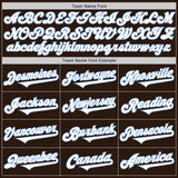 Custom Brown White-Light Blue Authentic Two Tone Baseball Jersey