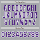 Custom Gray Purple-White Authentic Two Tone Baseball Jersey