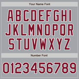 Custom Gray Crimson-White Authentic Two Tone Baseball Jersey