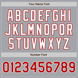 Custom Gray Red-White Authentic Two Tone Baseball Jersey