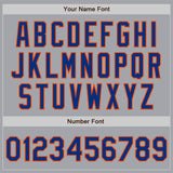 Custom Gray Royal-Orange Authentic Two Tone Baseball Jersey