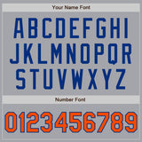 Custom Gray Orange-Royal Authentic Two Tone Baseball Jersey