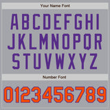 Custom Gray Orange-Purple Authentic Two Tone Baseball Jersey