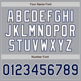 Custom Gray Navy-White Authentic Two Tone Baseball Jersey