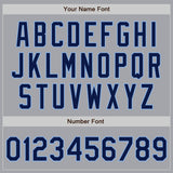 Custom Gray Navy-Light Blue Authentic Two Tone Baseball Jersey