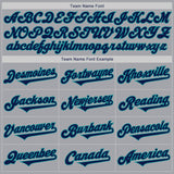 Custom Gray Navy-Teal Authentic Two Tone Baseball Jersey