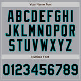 Custom Gray Black-Teal Authentic Two Tone Baseball Jersey