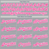 Custom Gray Pink-White Authentic Two Tone Baseball Jersey