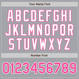Custom Gray Pink-White Authentic Two Tone Baseball Jersey