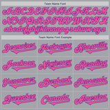 Custom Gray Pink-Purple Authentic Two Tone Baseball Jersey