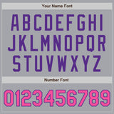 Custom Gray Pink-Purple Authentic Two Tone Baseball Jersey