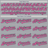 Custom Gray Pink-Kelly Green Authentic Two Tone Baseball Jersey