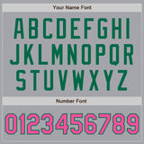 Custom Gray Pink-Kelly Green Authentic Two Tone Baseball Jersey