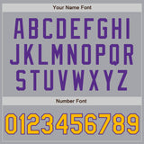 Custom Gray Gold-Purple Authentic Two Tone Baseball Jersey