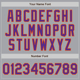 Custom Gray Purple-Orange Authentic Two Tone Baseball Jersey