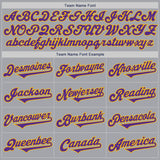 Custom Gray Purple-Gold Authentic Two Tone Baseball Jersey