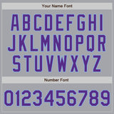 Custom Gray Purple-Light Blue Authentic Two Tone Baseball Jersey