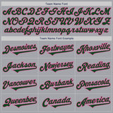 Custom Gray Green-Pink Authentic Two Tone Baseball Jersey