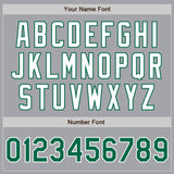 Custom Gray Kelly Green-White Authentic Two Tone Baseball Jersey
