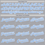Custom Gray Light Blue-White Authentic Two Tone Baseball Jersey