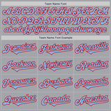 Custom Gray Light Blue-Red Authentic Two Tone Baseball Jersey