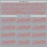 Custom Gray Light Blue-Orange Authentic Two Tone Baseball Jersey