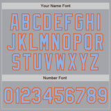 Custom Gray Light Blue-Orange Authentic Two Tone Baseball Jersey