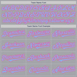 Custom Gray Light Blue-Pink Authentic Two Tone Baseball Jersey