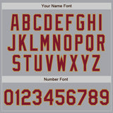 Custom Gray Crimson-Old Gold Authentic Two Tone Baseball Jersey