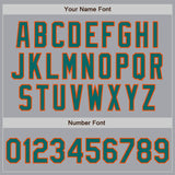 Custom Gray Teal-Orange Authentic Two Tone Baseball Jersey