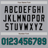 Custom Gray Teal-Black Authentic Two Tone Baseball Jersey