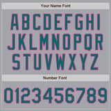 Custom Gray Teal-Pink Authentic Two Tone Baseball Jersey