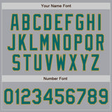 Custom Gray Teal-Old Gold Authentic Two Tone Baseball Jersey