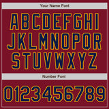 Custom Crimson Navy-Gold Authentic Two Tone Baseball Jersey