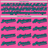 Custom Pink Teal-Black Authentic Two Tone Baseball Jersey