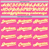Custom Pink White-Gold Authentic Two Tone Baseball Jersey