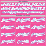 Custom Pink White-Light Blue Authentic Two Tone Baseball Jersey