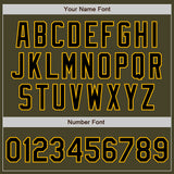 Custom Olive Black-Gold Authentic Two Tone Salute To Service Baseball Jersey