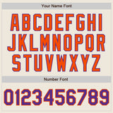 Custom Cream Purple Pinstripe Orange Authentic Two Tone Baseball Jersey