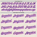 Custom Cream Purple Pinstripe White-Pink Authentic Two Tone Baseball Jersey