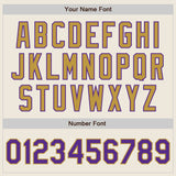 Custom Cream Purple Pinstripe Old Gold Authentic Two Tone Baseball Jersey