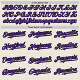 Custom Cream Purple Pinstripe Black Authentic Two Tone Baseball Jersey