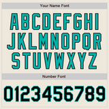 Custom Cream Black Pinstripe Aqua Authentic Two Tone Baseball Jersey