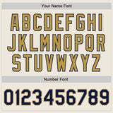 Custom Cream Navy Pinstripe Old Gold Authentic Two Tone Baseball Jersey