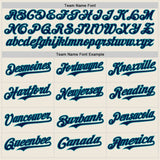 Custom Cream Navy Pinstripe Teal Authentic Two Tone Baseball Jersey
