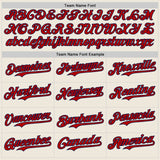 Custom Cream Red Pinstripe Navy Authentic Two Tone Baseball Jersey