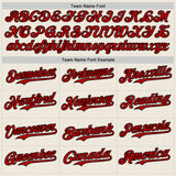 Custom Cream Red Pinstripe Black Authentic Two Tone Baseball Jersey