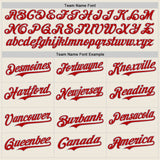 Custom Cream Red Pinstripe Gray Authentic Two Tone Baseball Jersey