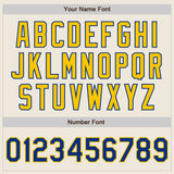 Custom Cream Royal Pinstripe Yellow Authentic Two Tone Baseball Jersey